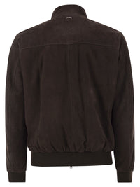Herno Men Suede Goatskin Bomber Jacket
