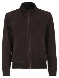 Herno Men Suede Goatskin Bomber Jacket
