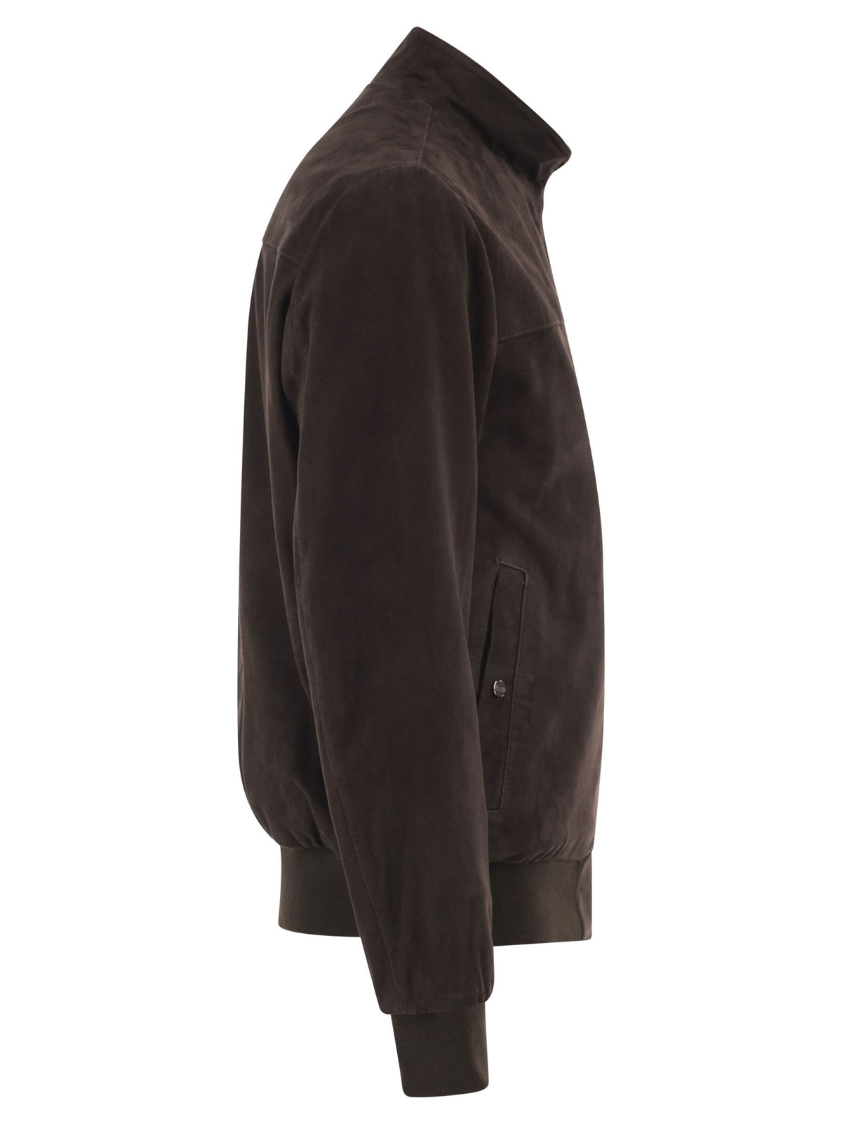 Herno Men Suede Goatskin Bomber Jacket