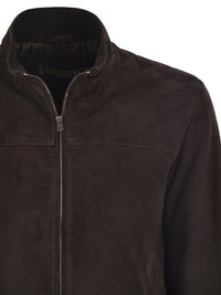 Herno Men Suede Goatskin Bomber Jacket