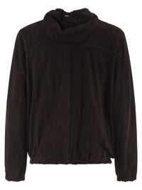 Herno Men Suede Goatskin Hooded Jacket