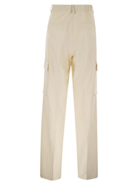 Herno Women Cargo Trousers In Wool And Viscose Blend