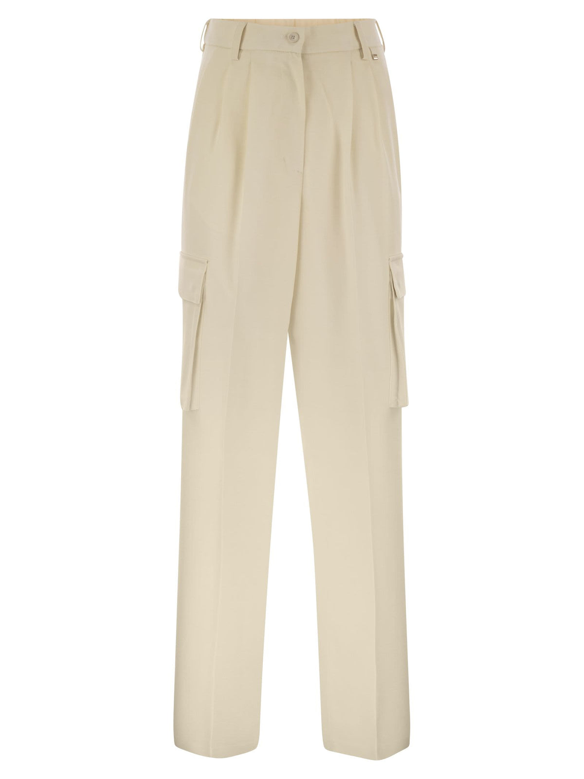 Herno Women Cargo Trousers In Wool And Viscose Blend