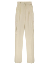 Herno Women Cargo Trousers In Wool And Viscose Blend