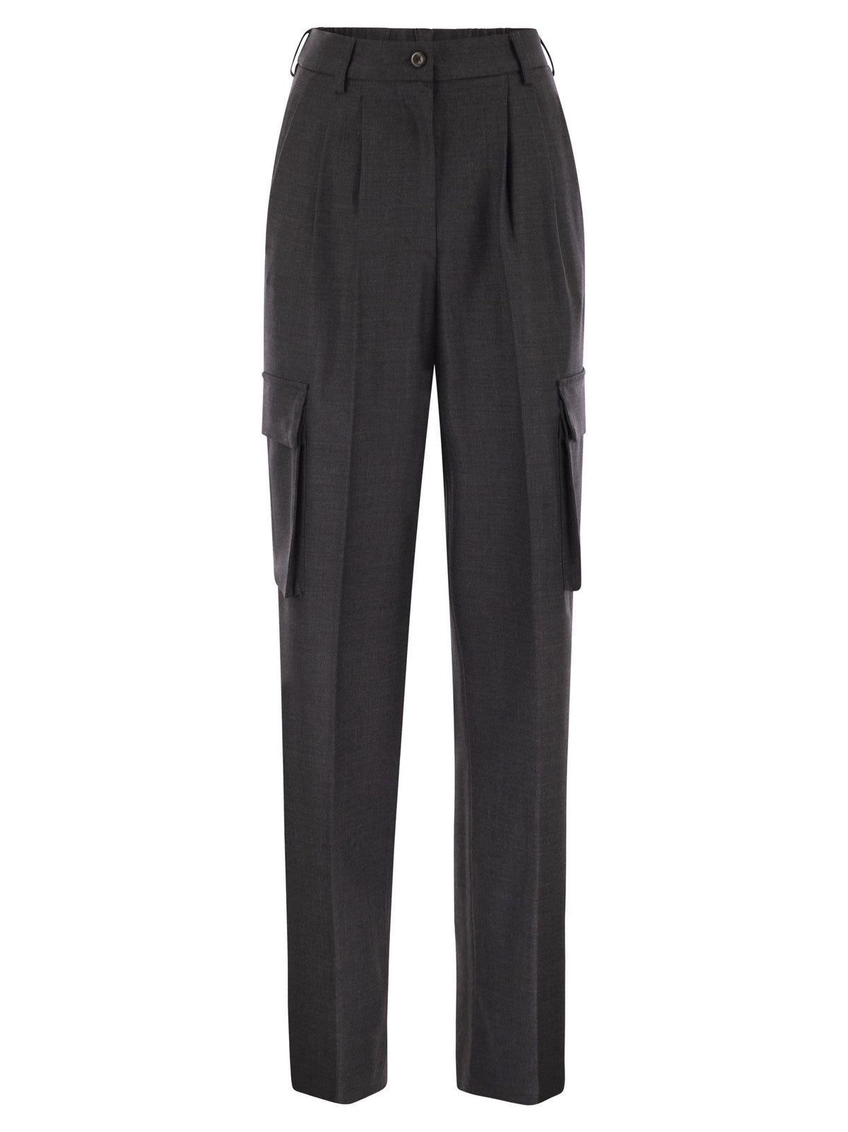 Herno Women Cargo Trousers In Wool And Viscose Blend