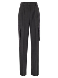 Herno Women Cargo Trousers In Wool And Viscose Blend