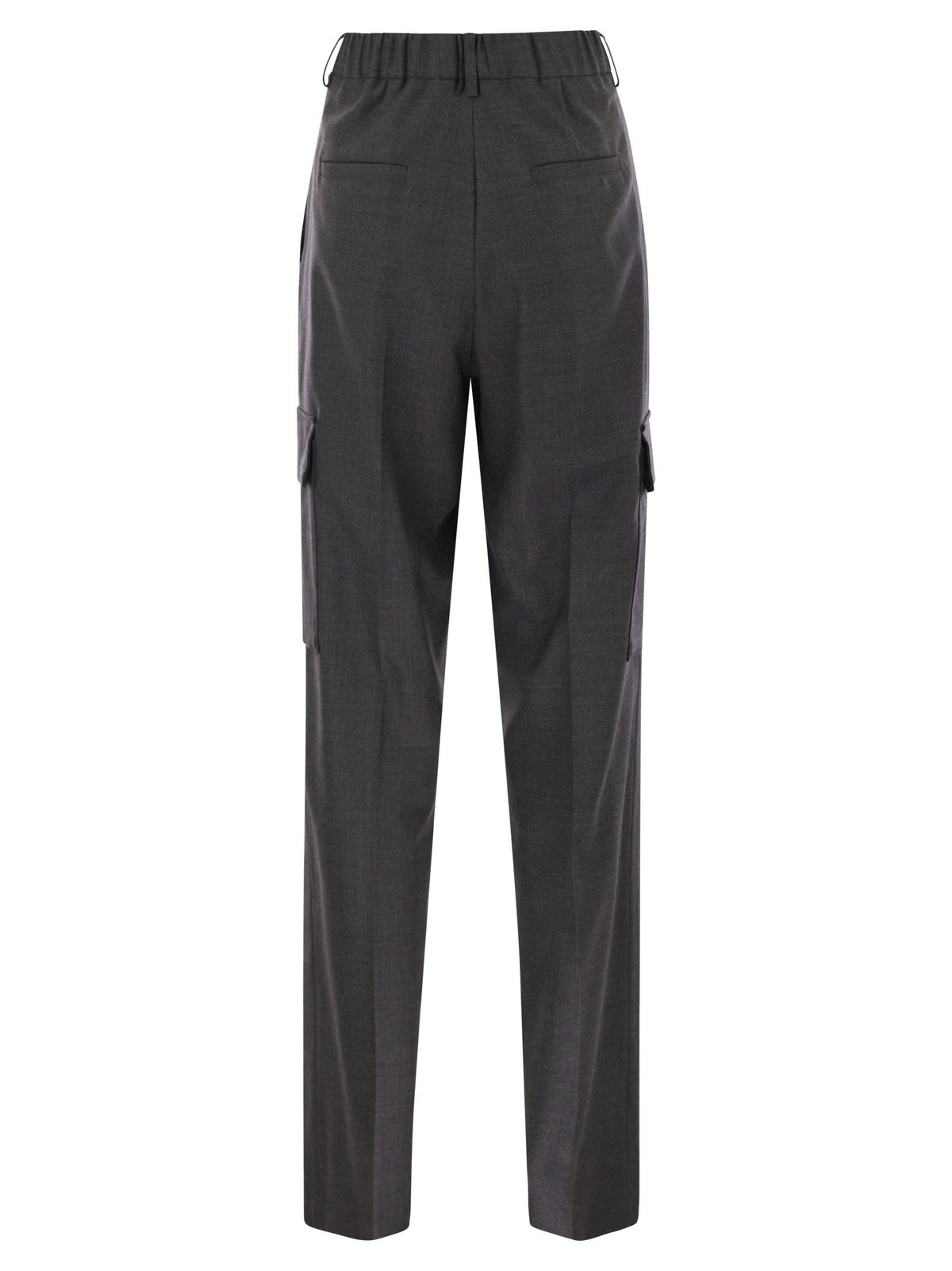 Herno Women Cargo Trousers In Wool And Viscose Blend