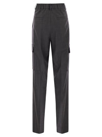Herno Women Cargo Trousers In Wool And Viscose Blend