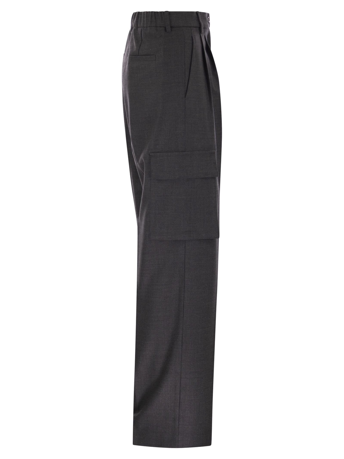 Herno Women Cargo Trousers In Wool And Viscose Blend