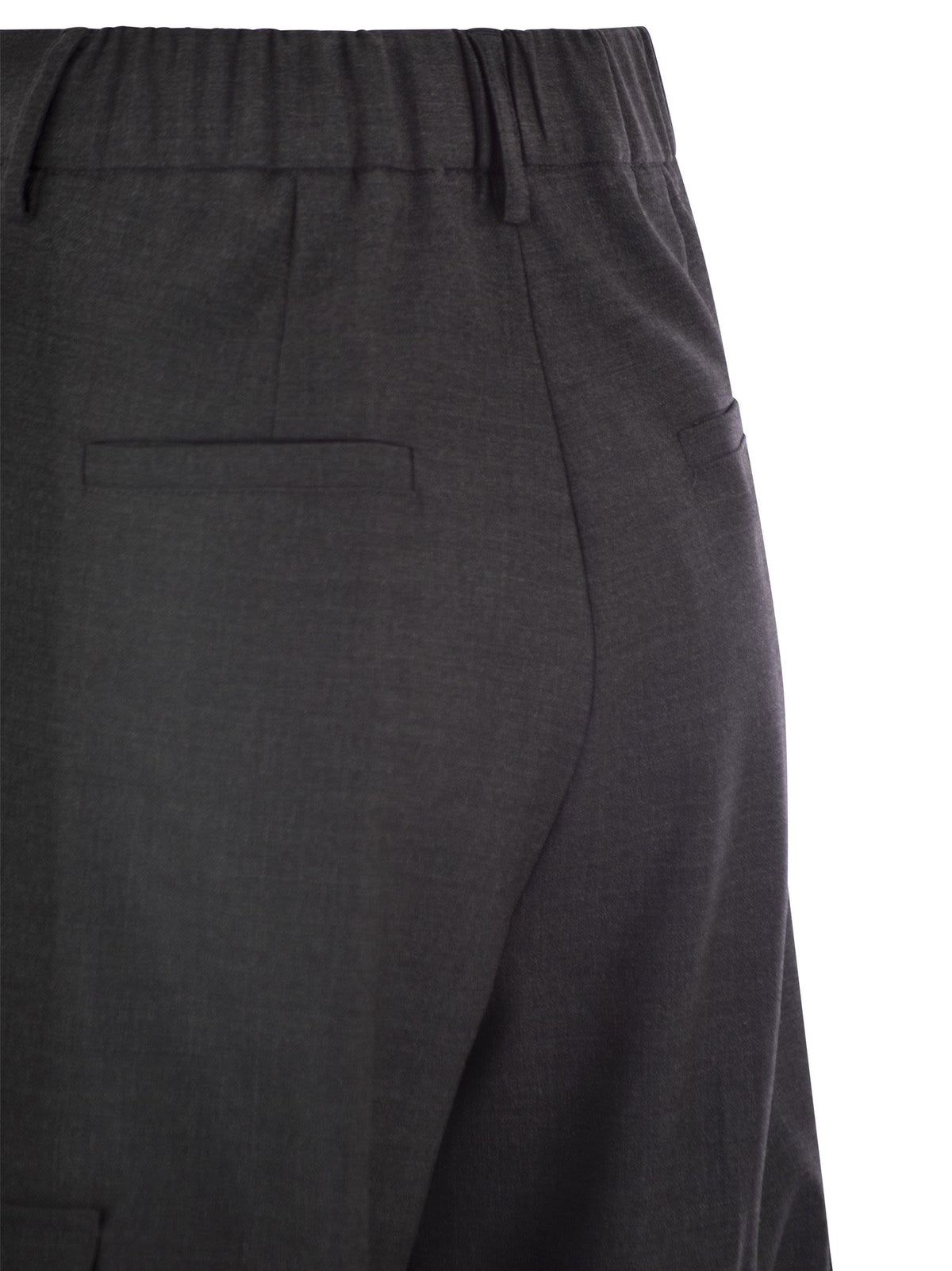 Herno Women Cargo Trousers In Wool And Viscose Blend