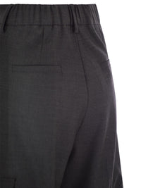 Herno Women Cargo Trousers In Wool And Viscose Blend
