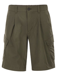 Herno Men Technical Fabric Cargo Bermuda Shorts