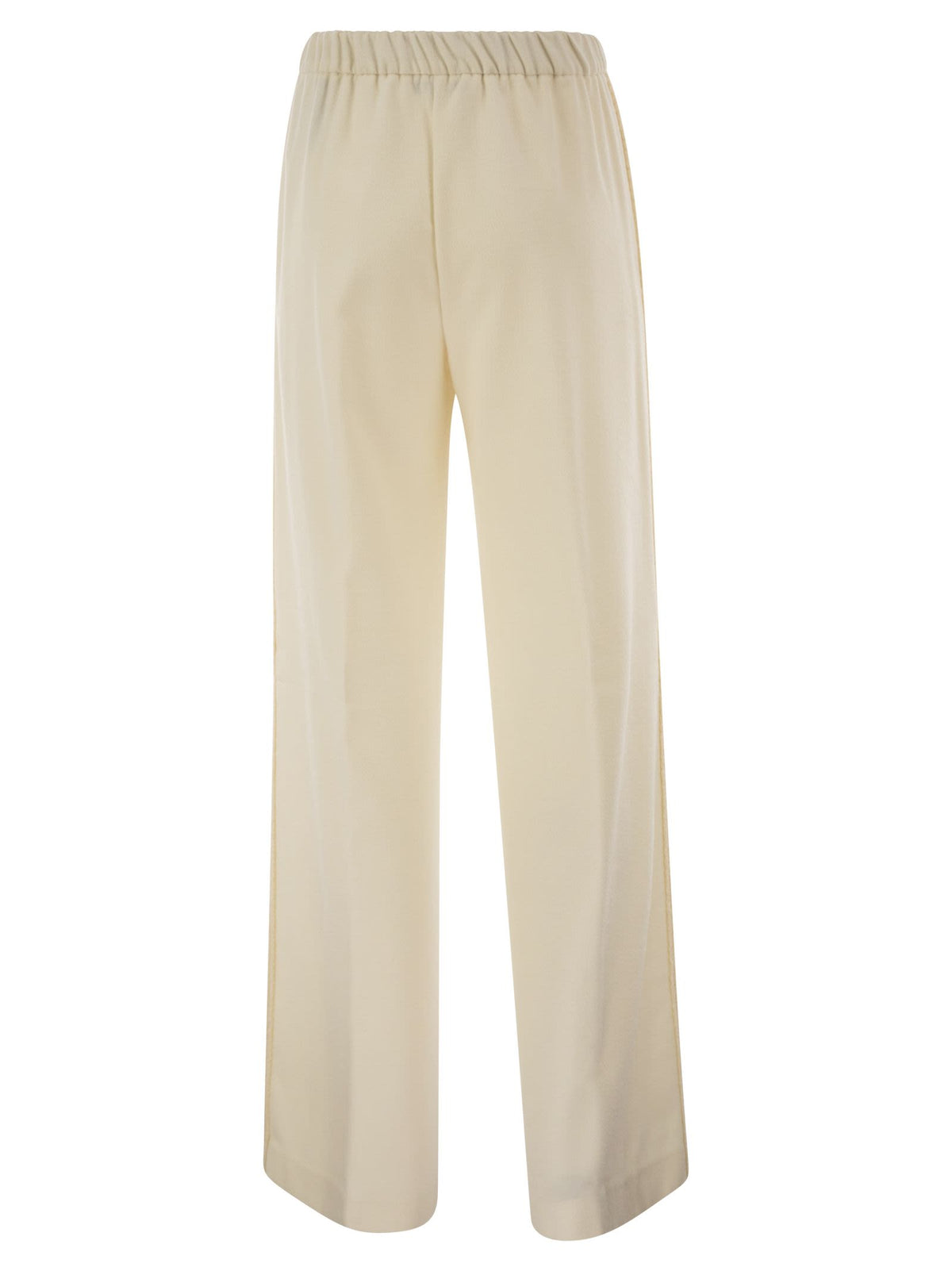 Herno Women Wide-Leg Flannel-Effect Trousers With Elasticated Waistband