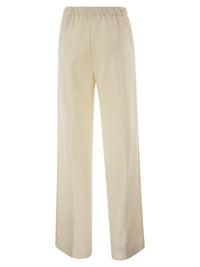 Herno Women Wide-Leg Flannel-Effect Trousers With Elasticated Waistband