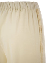 Herno Women Wide-Leg Flannel-Effect Trousers With Elasticated Waistband