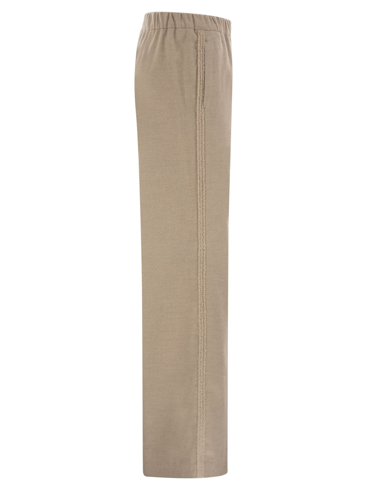 Herno Women Wide-Leg Flannel-Effect Trousers With Elasticated Waistband