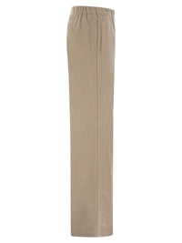 Herno Women Wide-Leg Flannel-Effect Trousers With Elasticated Waistband