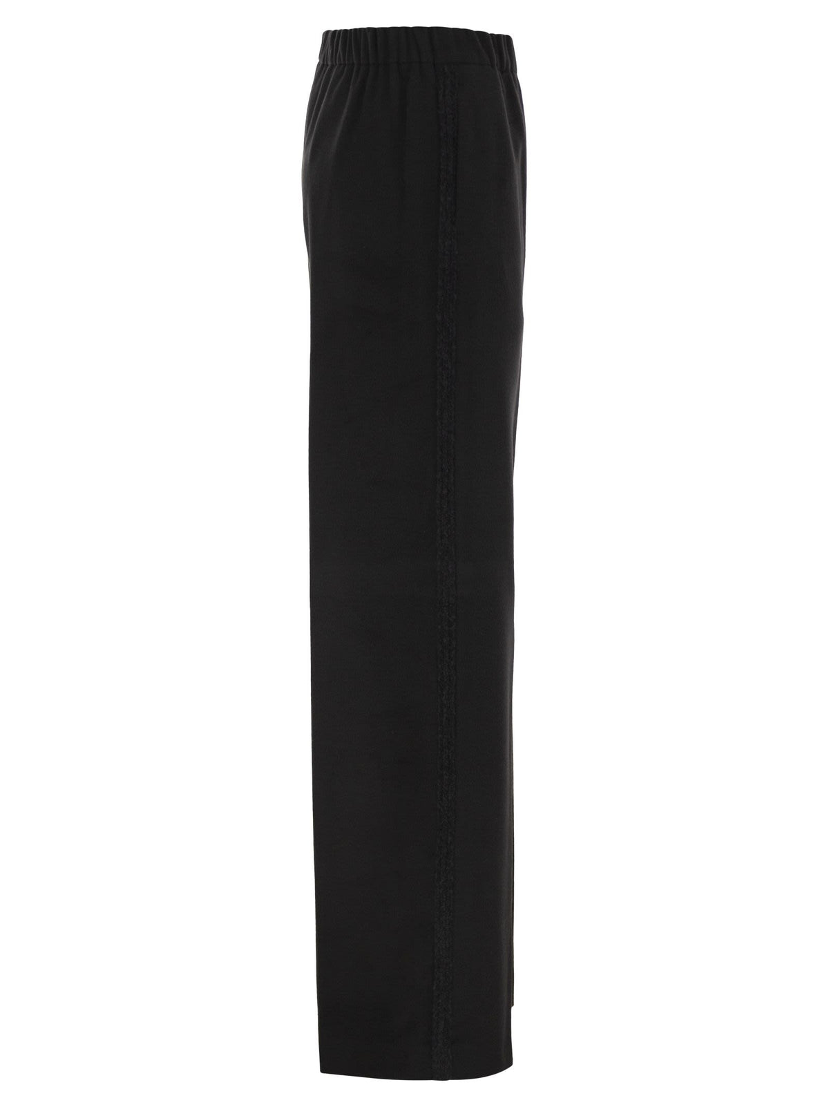 Herno Women Wide-Leg Flannel-Effect Trousers With Elasticated Waistband