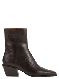 Paris Texas Women Bettina Ankle Boot 50 - Crocodile-Effect Calfskin Ankle Boots