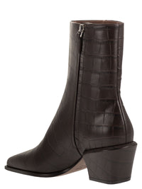 Paris Texas Women Bettina Ankle Boot 50 - Crocodile-Effect Calfskin Ankle Boots
