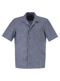 Peserico Men Lightweight Cotton Chambray-Effect Short-Sleeve Shirt