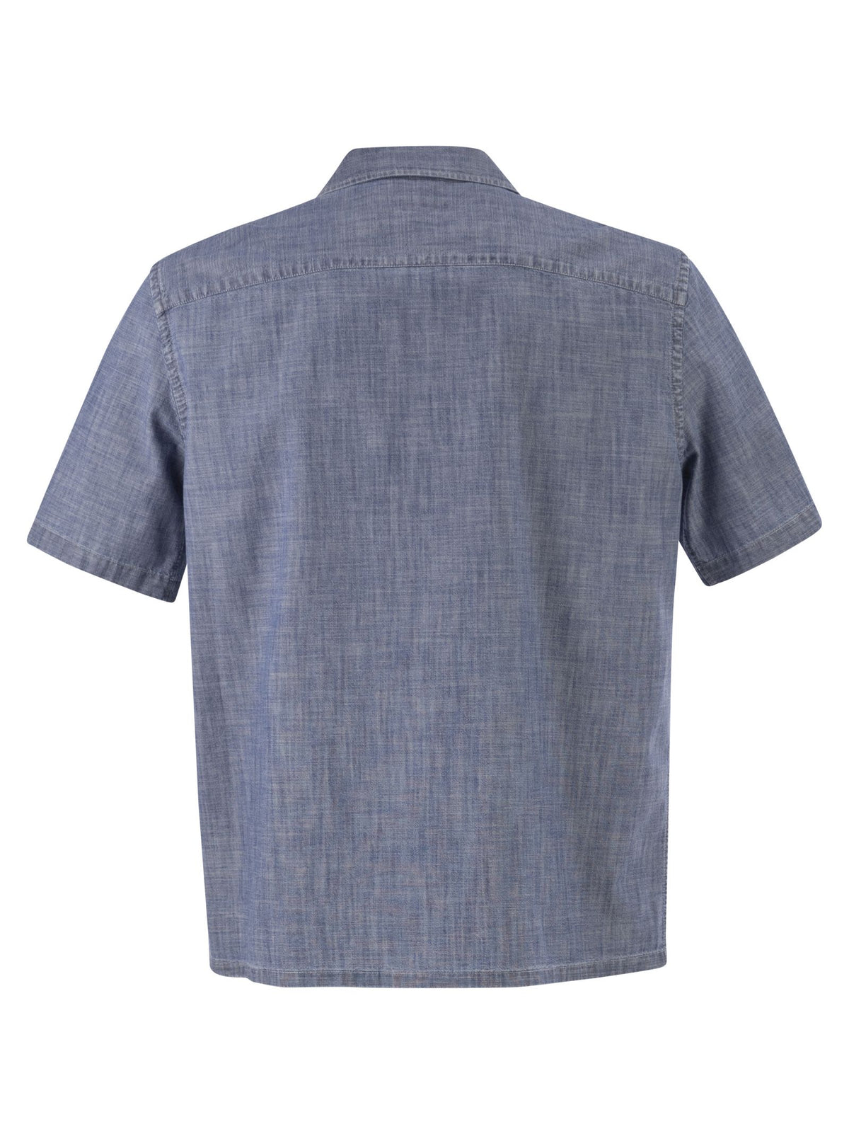 Peserico Men Lightweight Cotton Chambray-Effect Short-Sleeve Shirt