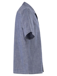 Peserico Men Lightweight Cotton Chambray-Effect Short-Sleeve Shirt