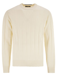 Peserico Men Wool And Cashmere Ribbed Jumper