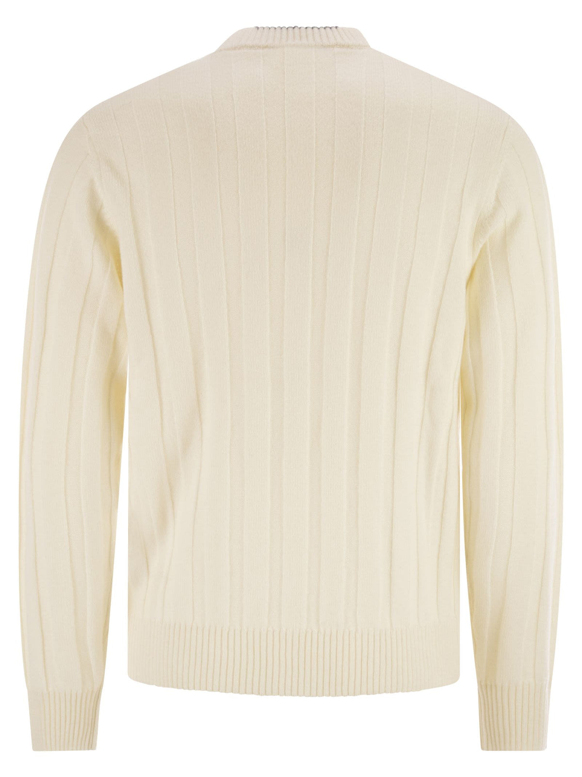 Peserico Men Wool And Cashmere Ribbed Jumper