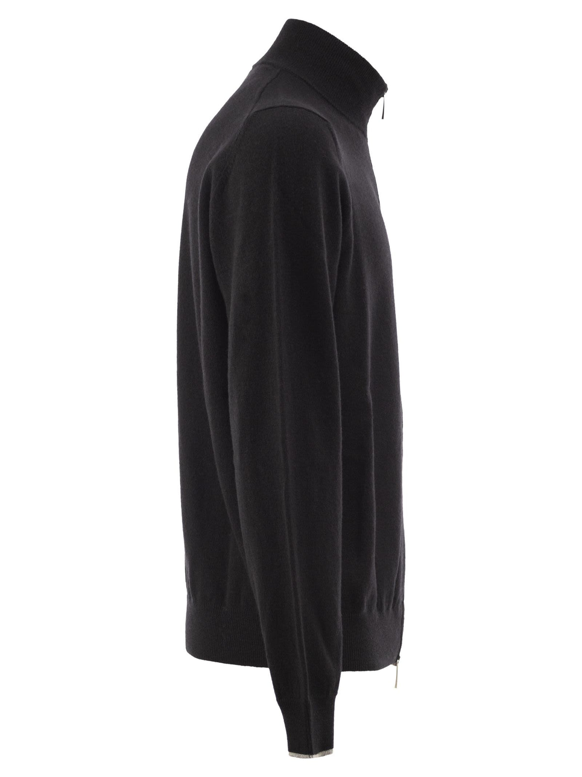 Peserico Men Virgin Wool And Cashmere Zip Cardigan
