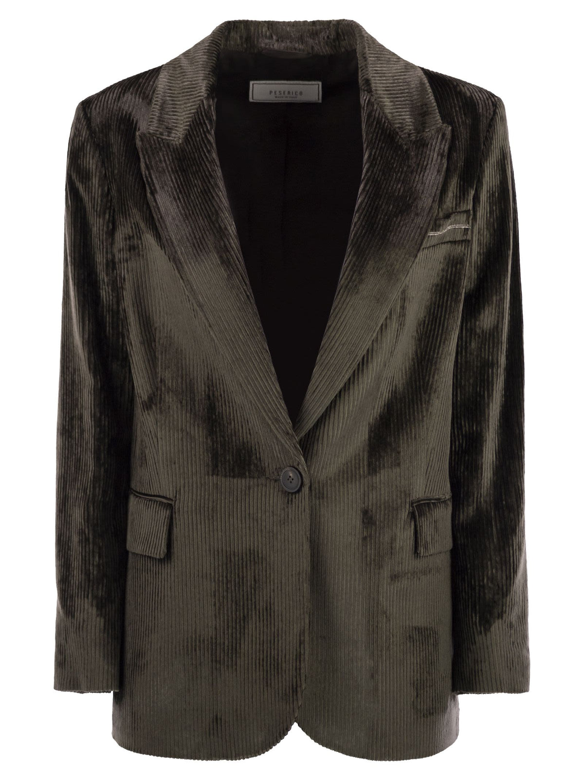 Peserico Women Velvet Blazer With Thousand Stripes