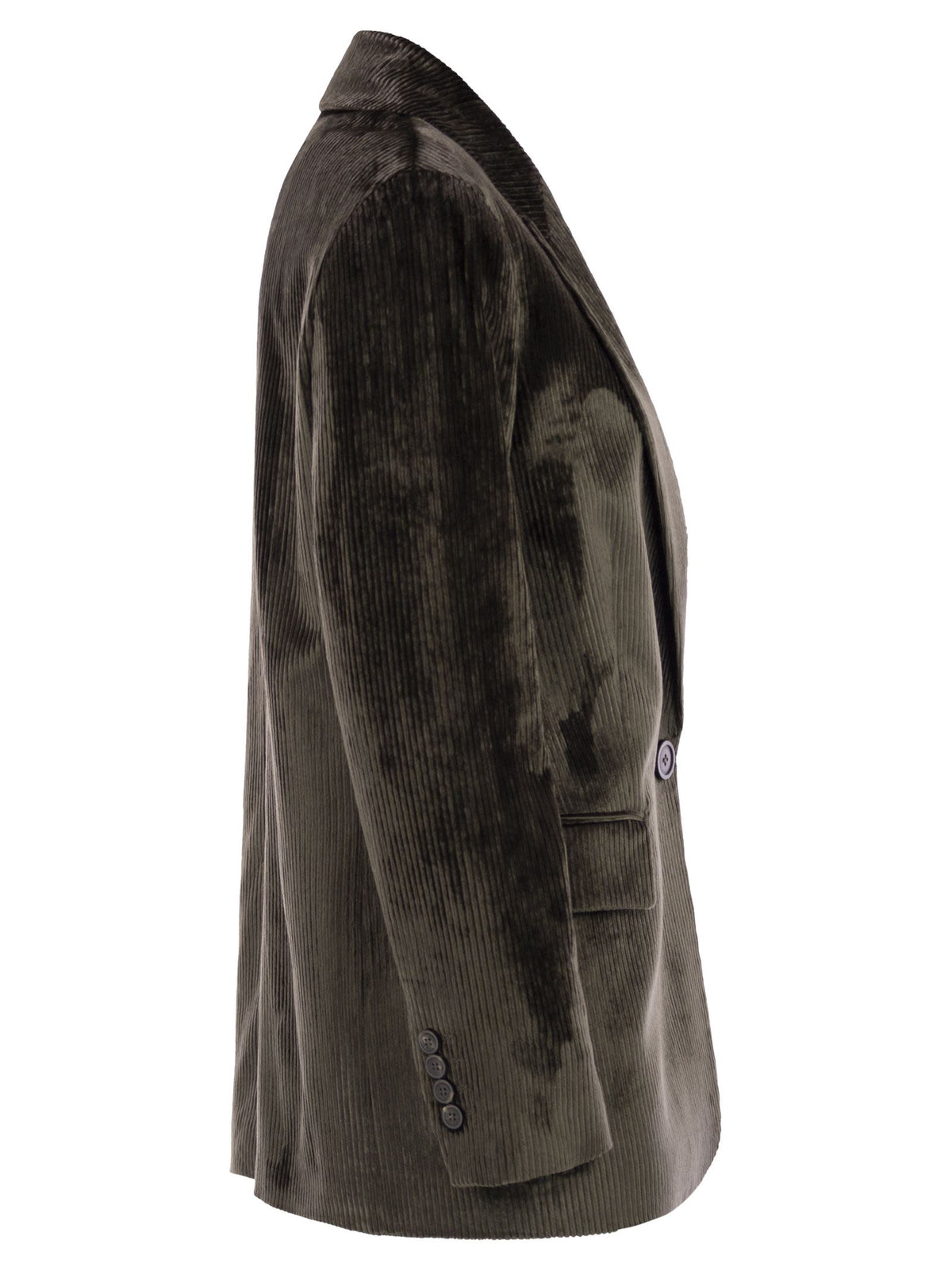 Peserico Women Velvet Blazer With Thousand Stripes