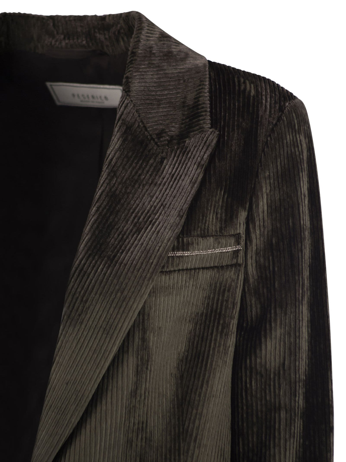 Peserico Women Velvet Blazer With Thousand Stripes