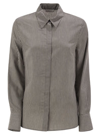 Peserico Women Striped Viscose And Silk Blend Shirt