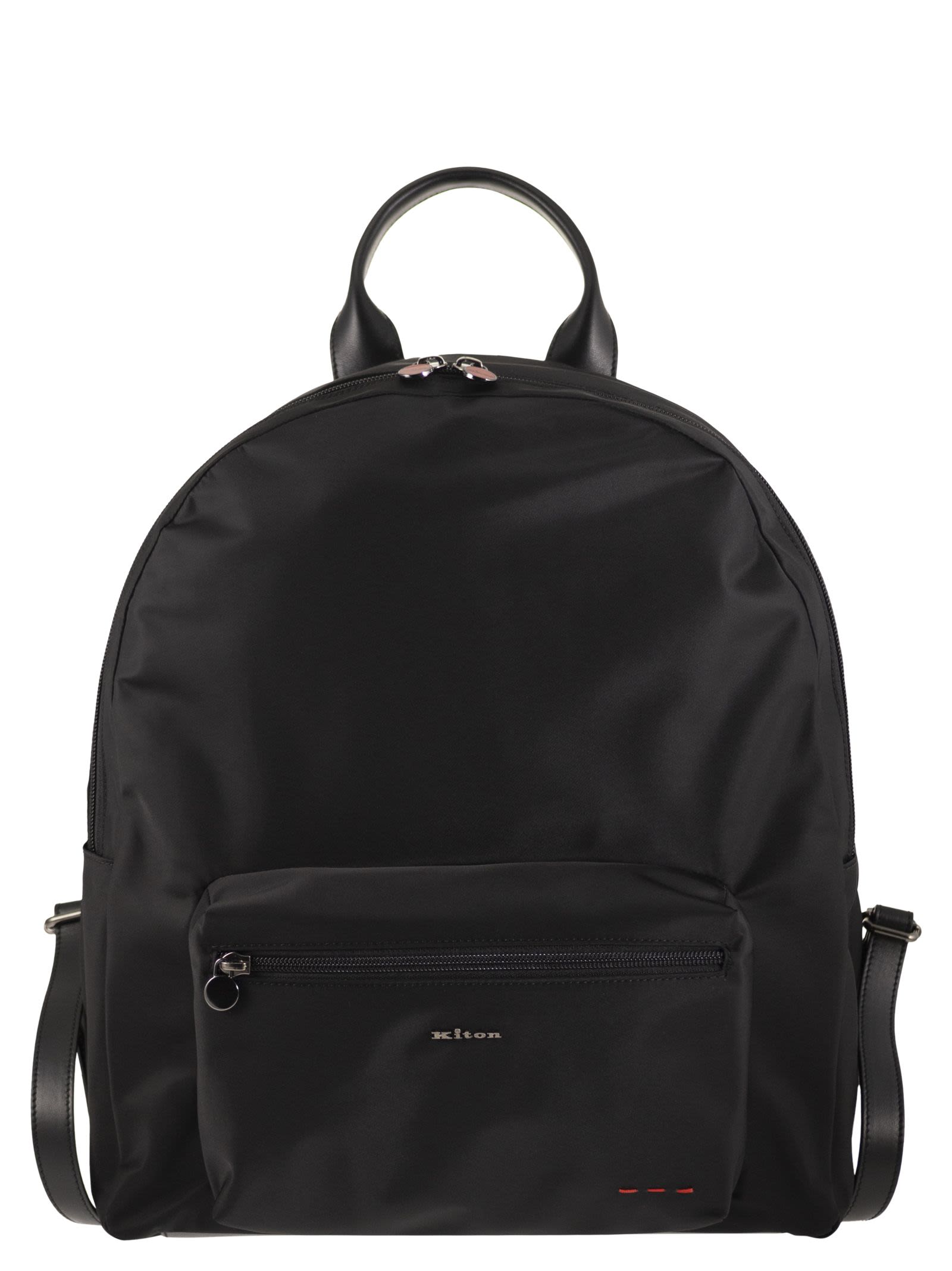 KITON Kiton Men Technical Nylon And Calfskin Backpack