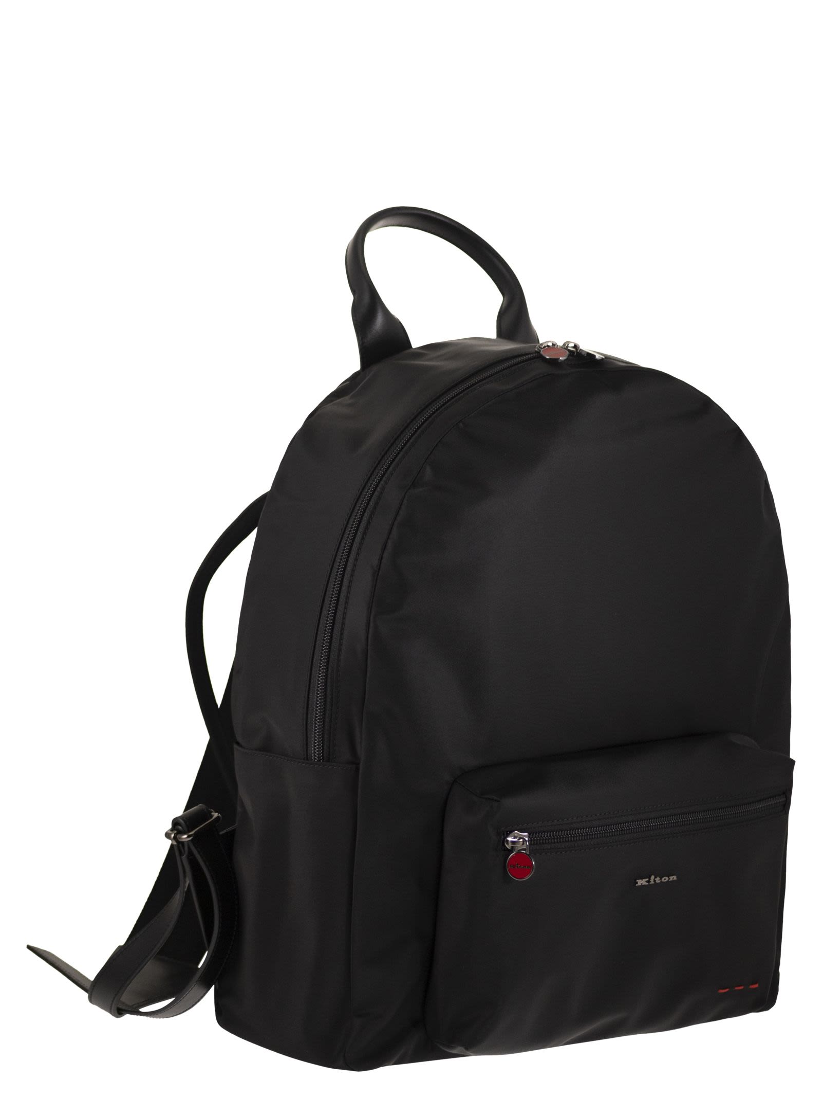 KITON Kiton Men Technical Nylon And Calfskin Backpack