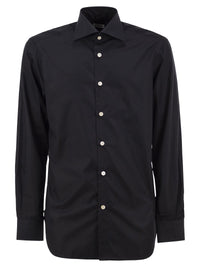 KITON Kiton Men Pure Cotton Shirt With Spread Collar