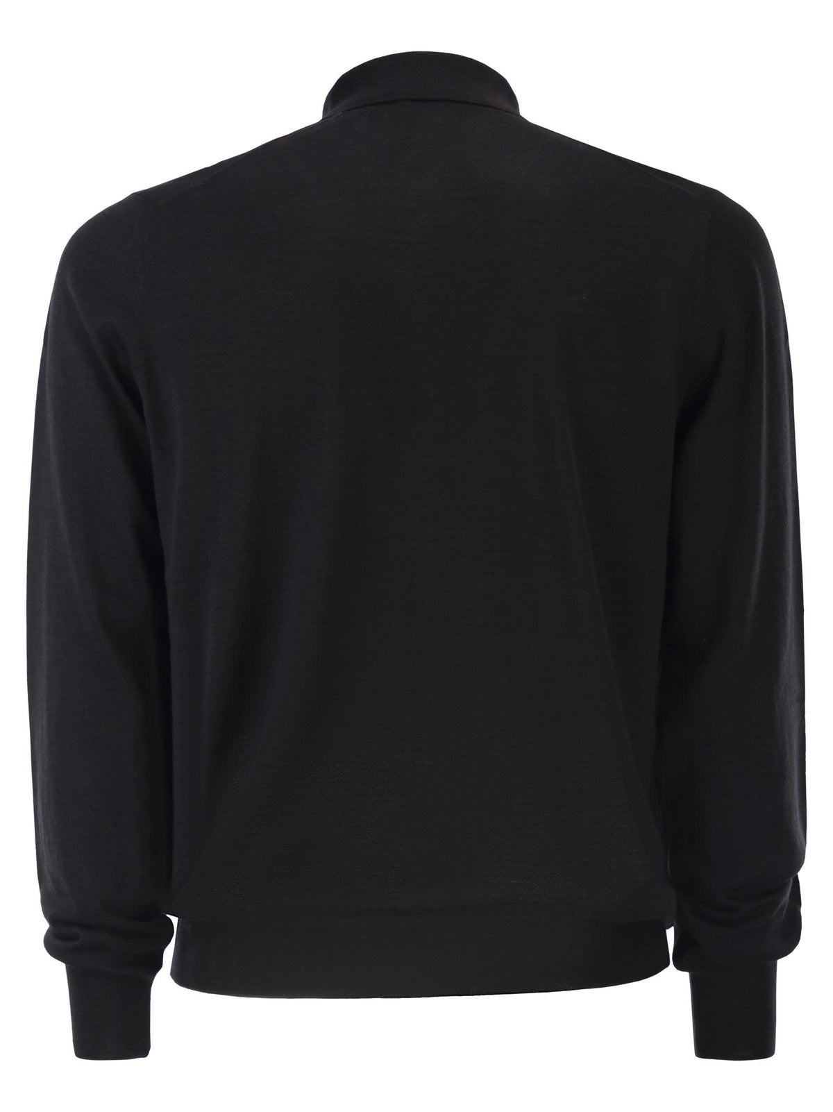 KITON Kiton Men Long-Sleeved Wool Polo Shirt
