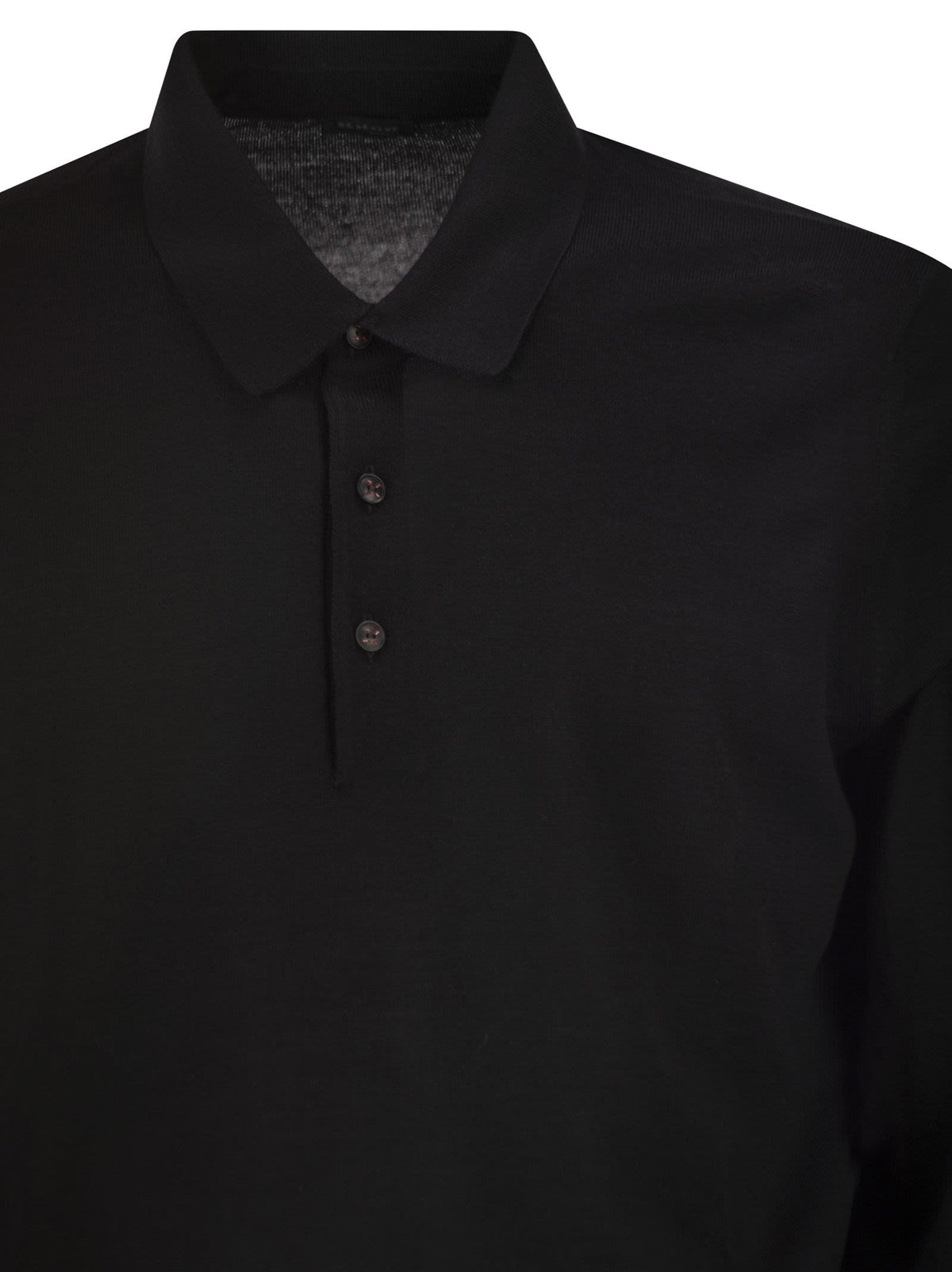 KITON Kiton Men Long-Sleeved Wool Polo Shirt