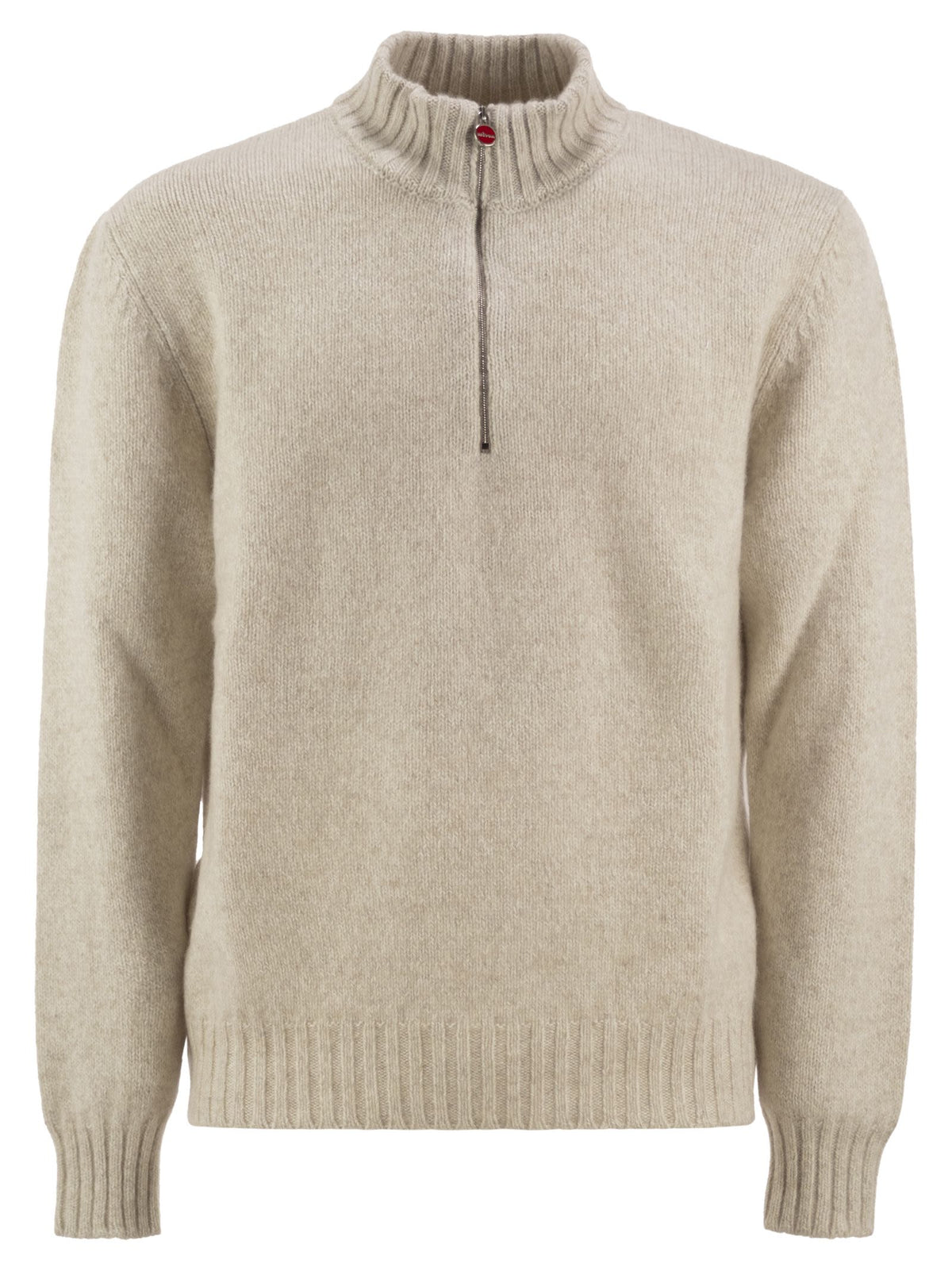 Kiton Men Pure Cashmere Half-Zip High-Neck Jumper