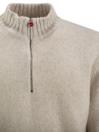 Kiton Men Pure Cashmere Half-Zip High-Neck Jumper