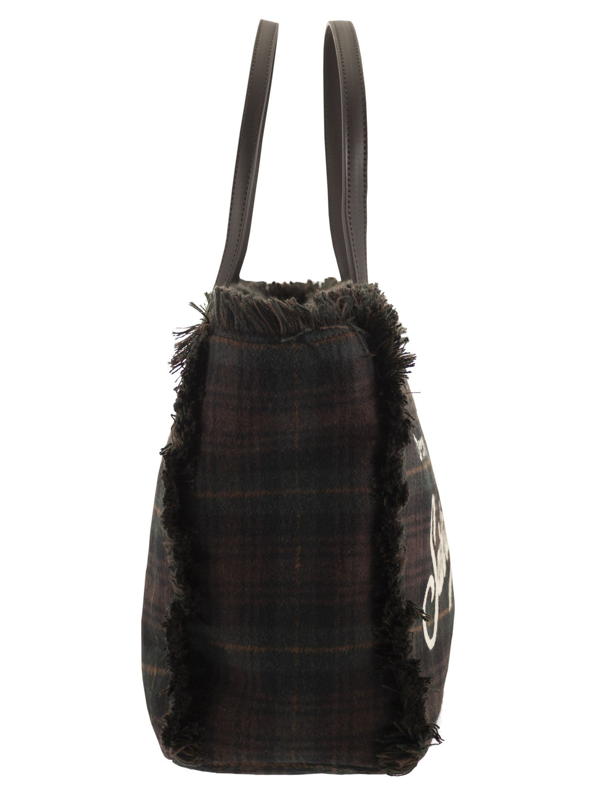 Mc2 Saint Barth Women Vanity - Tartan Tote Bag With Fringed Edges