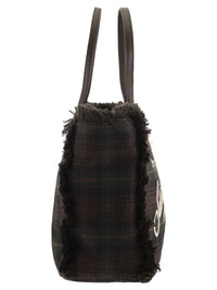 Mc2 Saint Barth Women Vanity - Tartan Tote Bag With Fringed Edges