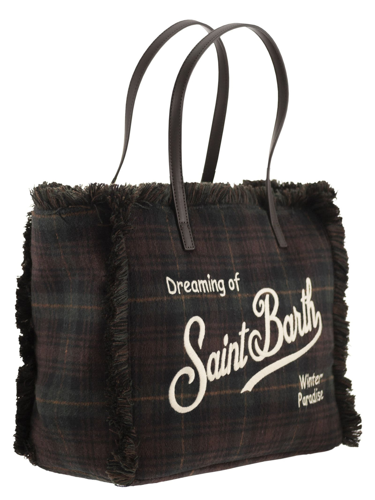 Mc2 Saint Barth Women Vanity - Tartan Tote Bag With Fringed Edges