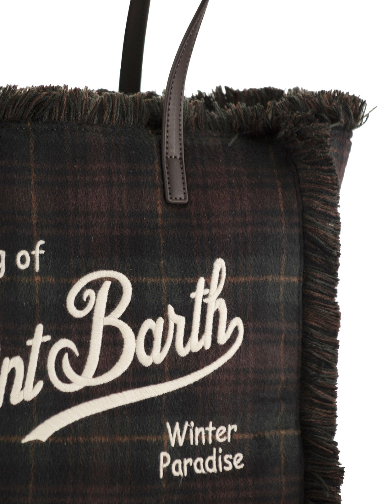 Mc2 Saint Barth Women Vanity - Tartan Tote Bag With Fringed Edges