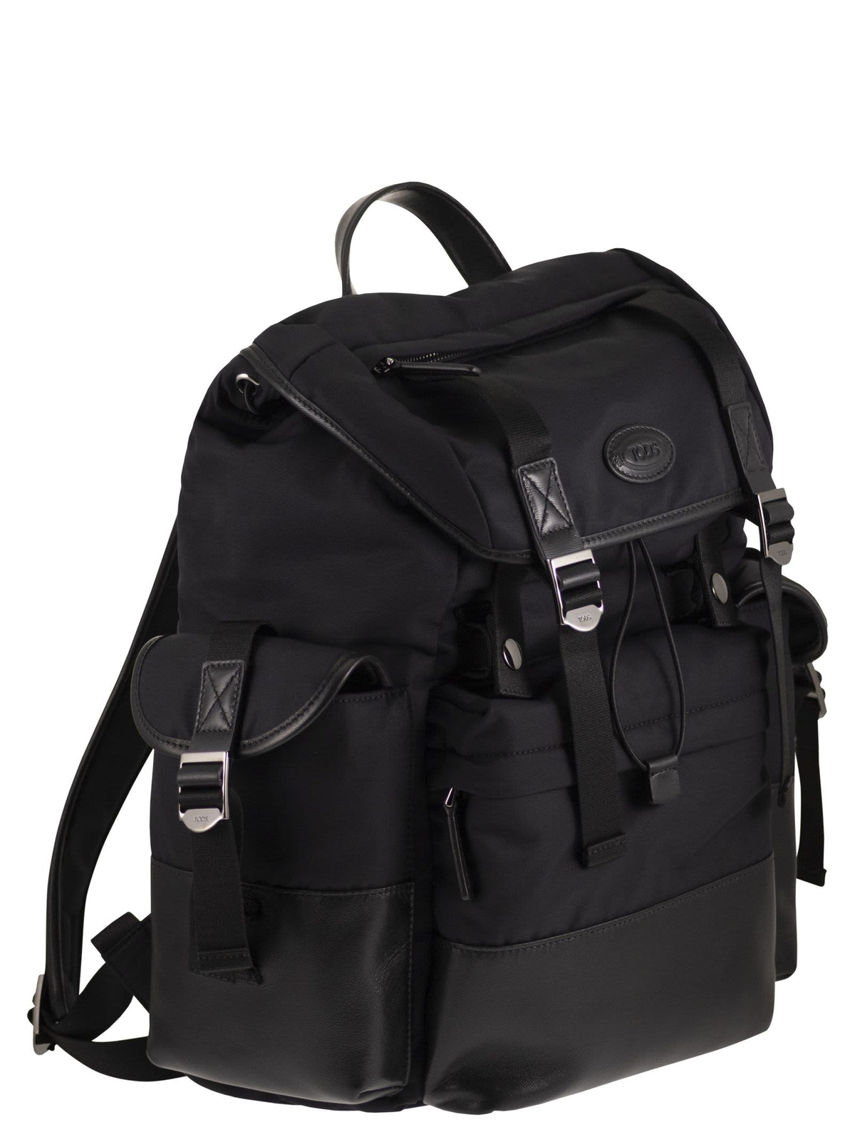 TOD'S Tod's Men Nylon And Cotton Blend Backpack With Nappa Leather Details