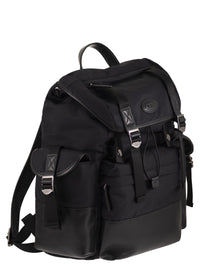 TOD'S Tod's Men Nylon And Cotton Blend Backpack With Nappa Leather Details