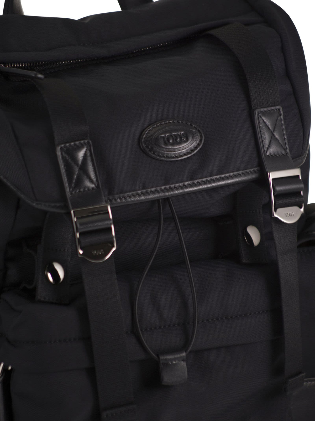 TOD'S Tod's Men Nylon And Cotton Blend Backpack With Nappa Leather Details