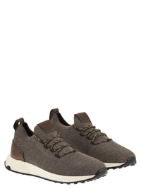 Tod's Men Technical Fabric Sneakers With Leather Inserts