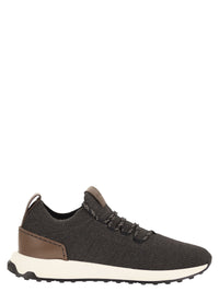 Tod's Men Technical Fabric Sneakers With Leather Inserts